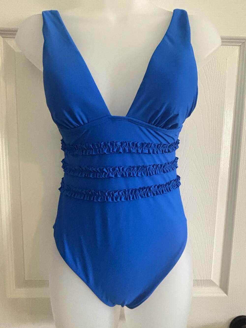 Mimi Flamingo Sonny One Piece Swimsuit Size 4 Cobalt Blue Ruffle